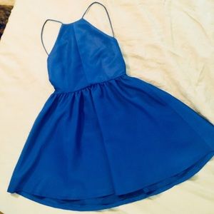 Cobalt blue fit & flare dress